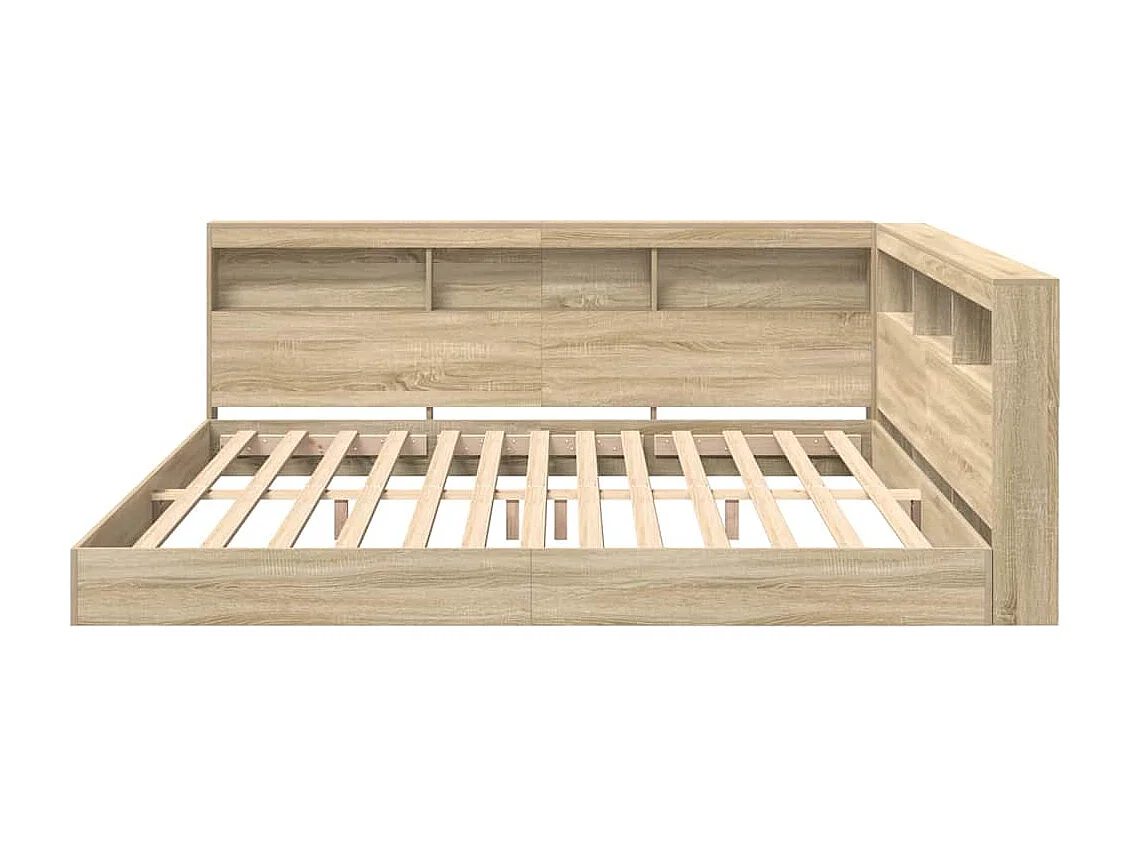 Cama con Estantería con cabecera Roble Sonoma 180 x 200 cm