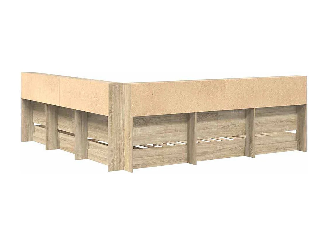 Cama con Estantería con cabecera Roble Sonoma 180 x 200 cm