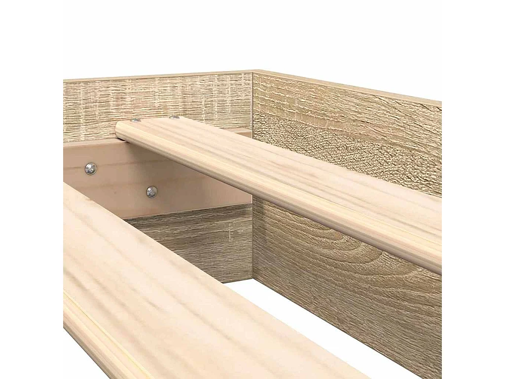 Cama con Estantería con cabecera Roble Sonoma 180 x 200 cm