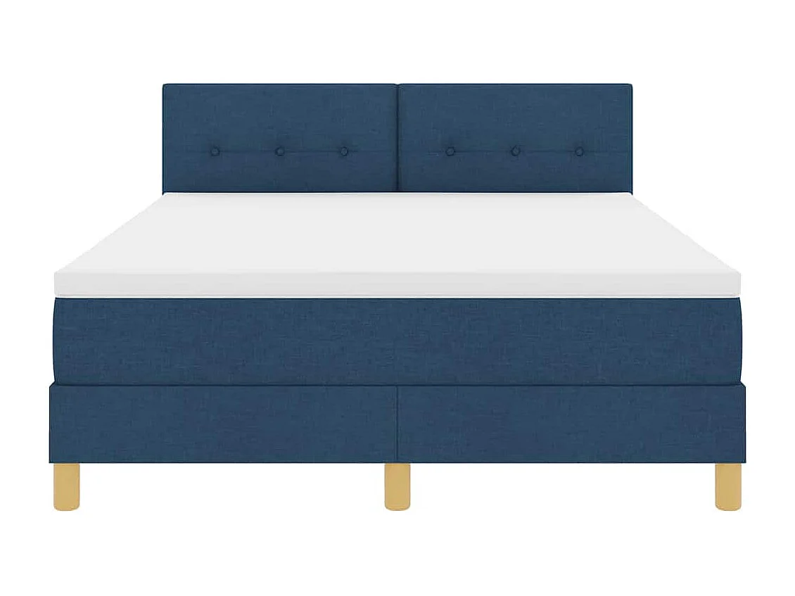 Cadre de lit avec matelas Bleu 140 x 200 cm tissu
