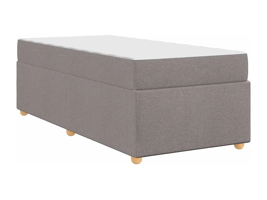 Cadre de lit avec matelas Taupe 100 x 200 cm tissu
