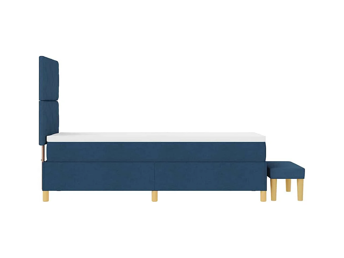 Cadre de lit avec matelas Bleu 80 x 200 cm tissu