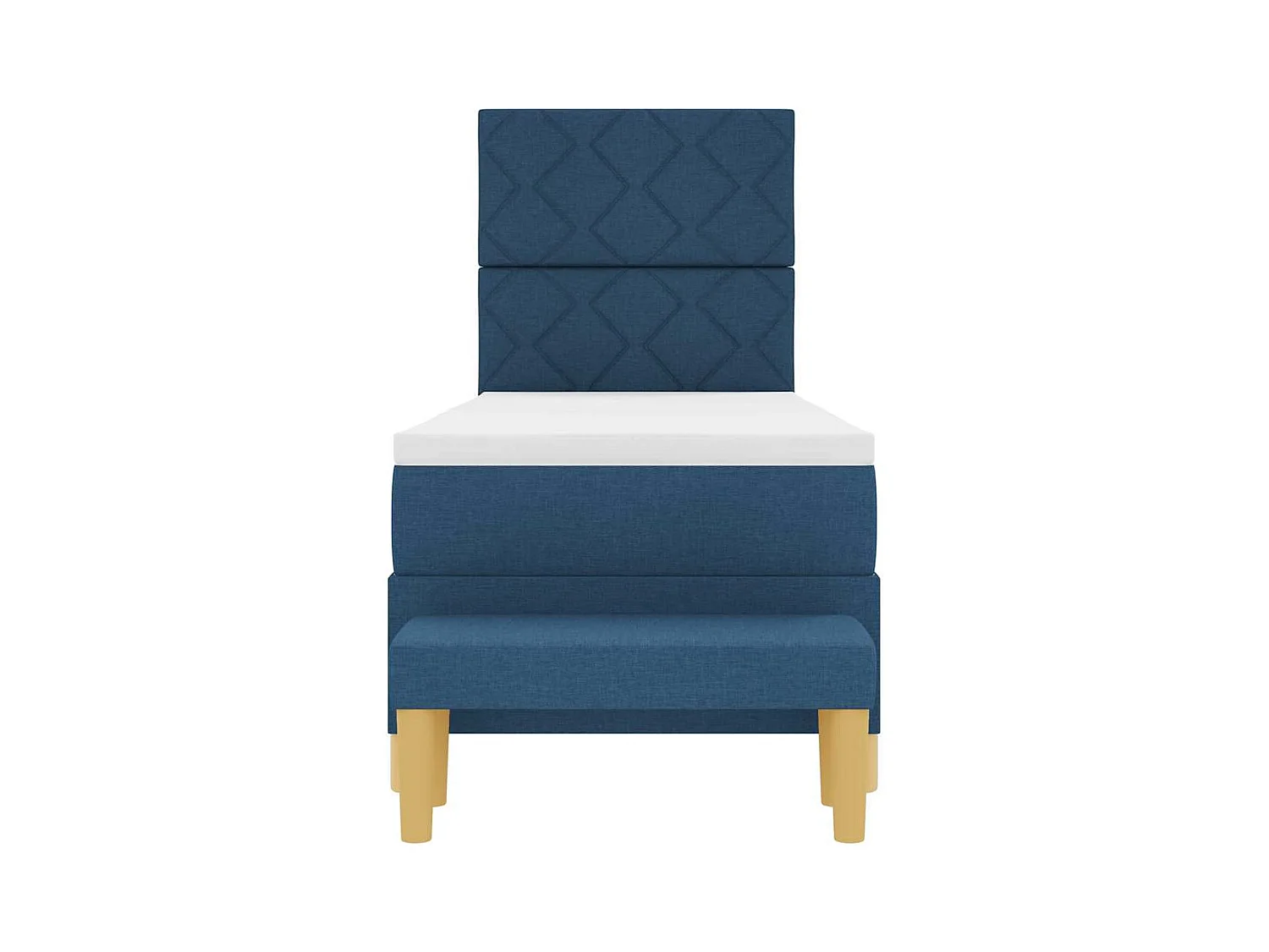 Cadre de lit avec matelas Bleu 80 x 200 cm tissu