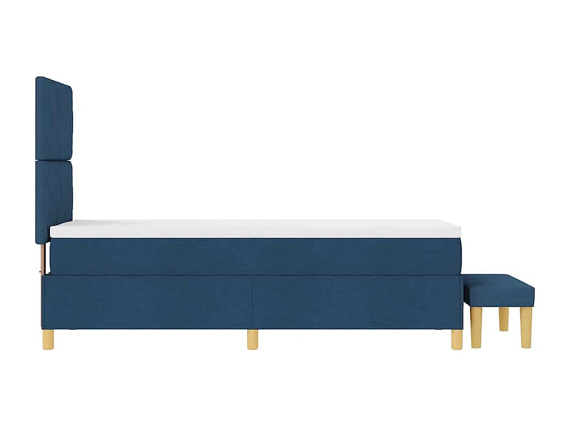 Cama tipo Box Spring con colchón Azul 80 x 200 cm tela