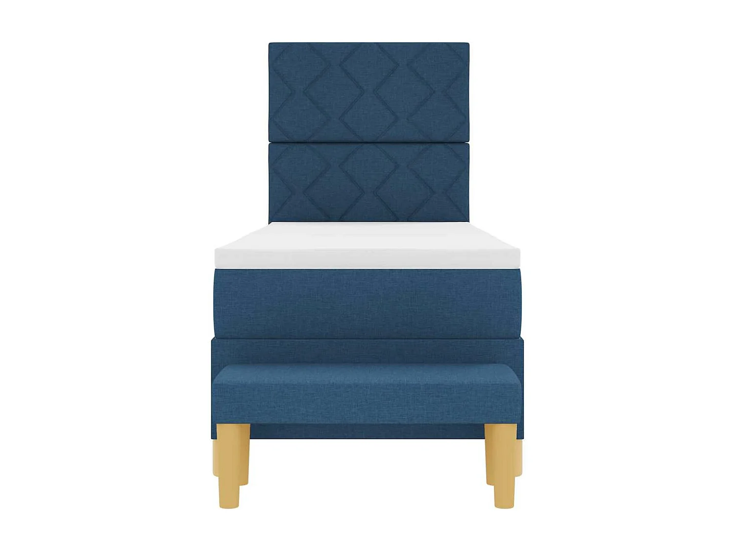 Cama tipo Box Spring con colchón Azul 80 x 200 cm tela