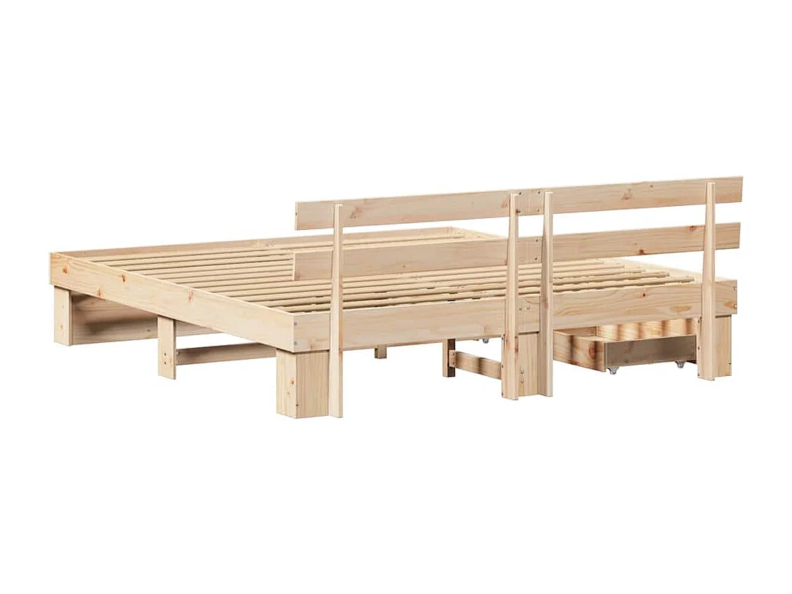 Estrutura da Cama Castanho 180 x 200 cm Madeira de pinho maciça
