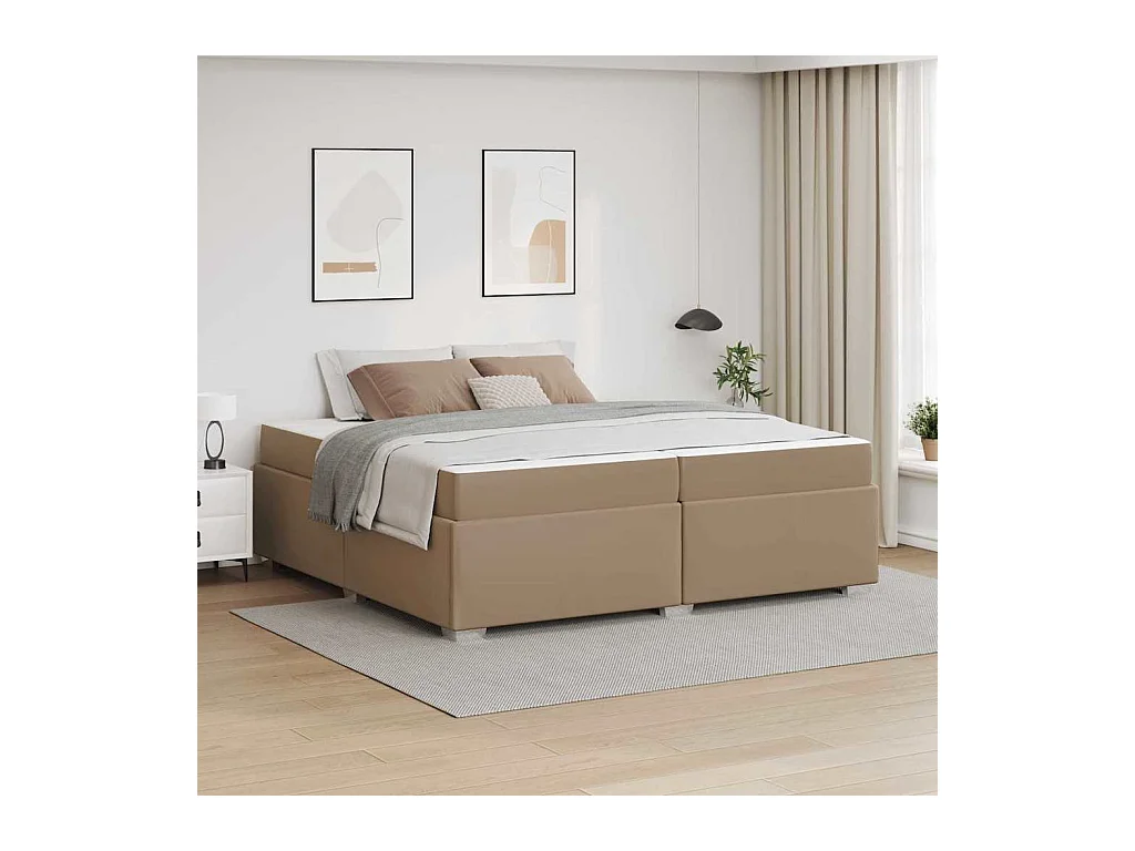 Cadre de lit Cappuccino 200 x 200 cm Faux cuir