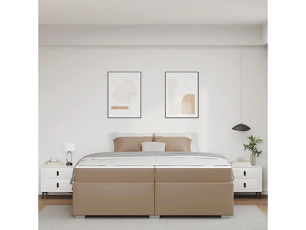 Estrutura da Cama Cappuccino 200 x 200 cm Couro sintético