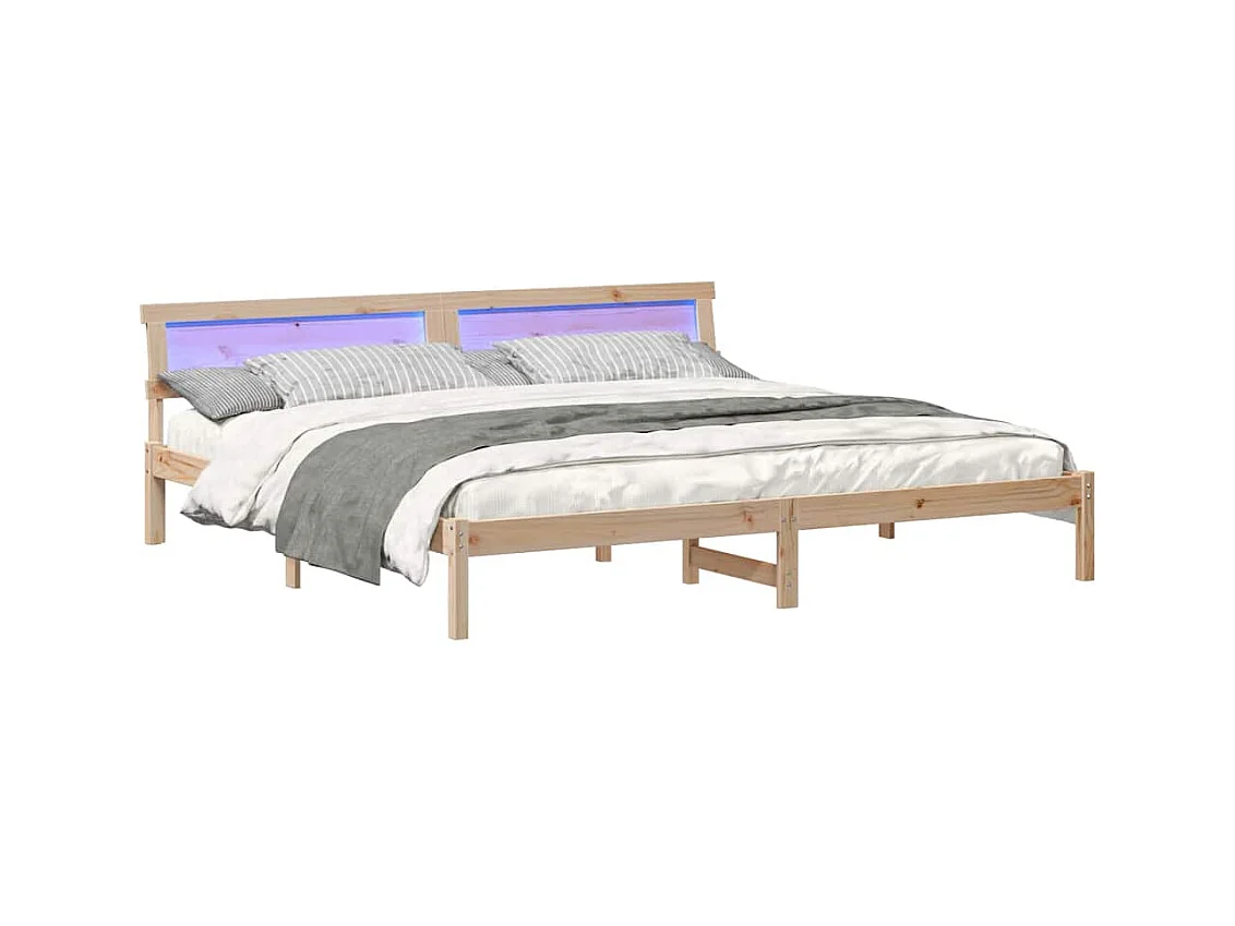 Cadre de lit Marron 200 x 200 cm Bois massif en pin