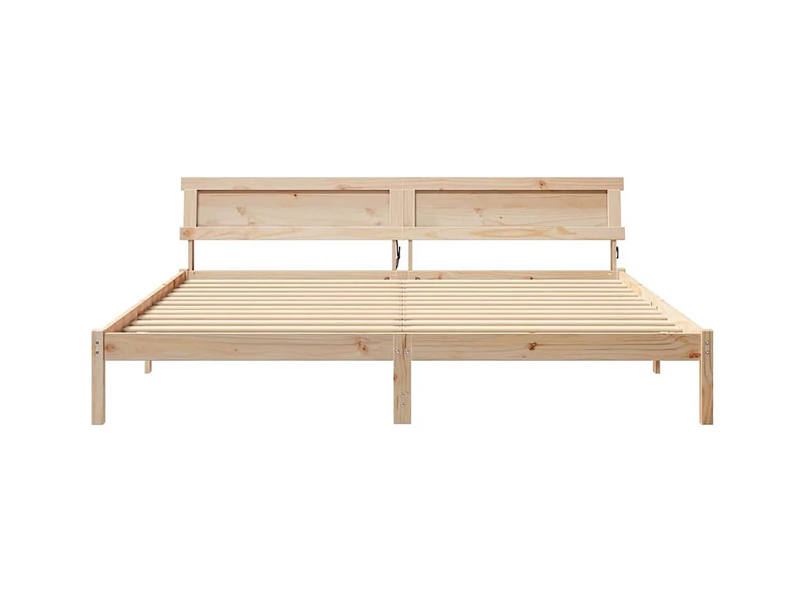 Cadre de lit Marron 200 x 200 cm Bois massif en pin