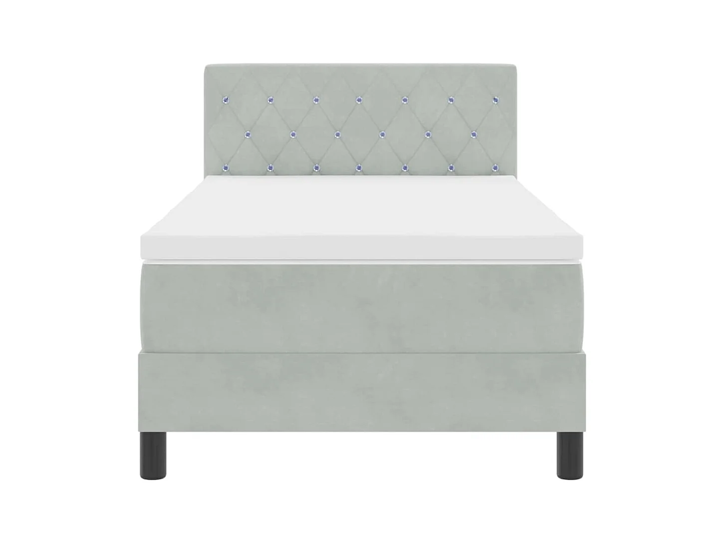 Cama con Somier y Colchón Gris Claro 100 x 200 cm tela