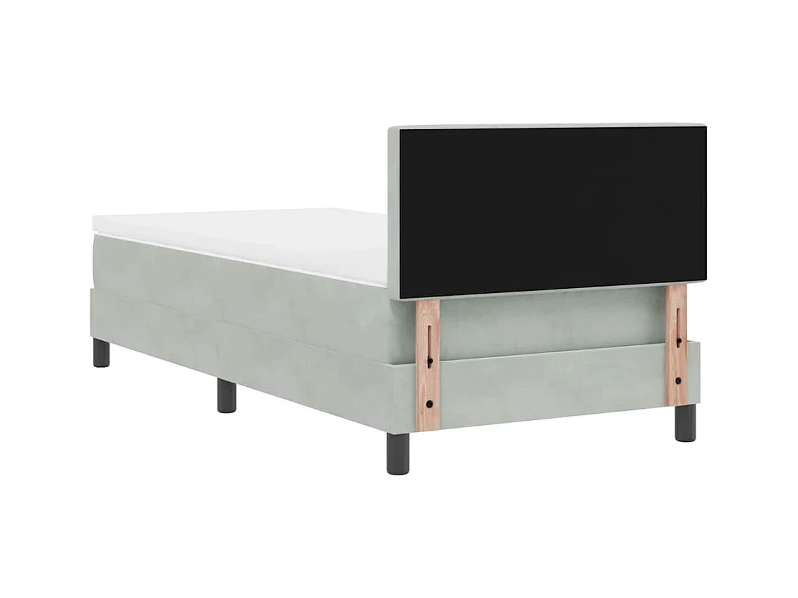 Cama con Somier y Colchón Gris Claro 100 x 200 cm tela