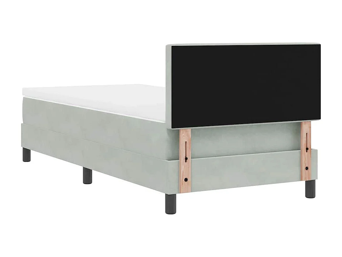 Cadre de lit avec matelas Gris clair 100 x 200 cm tissu