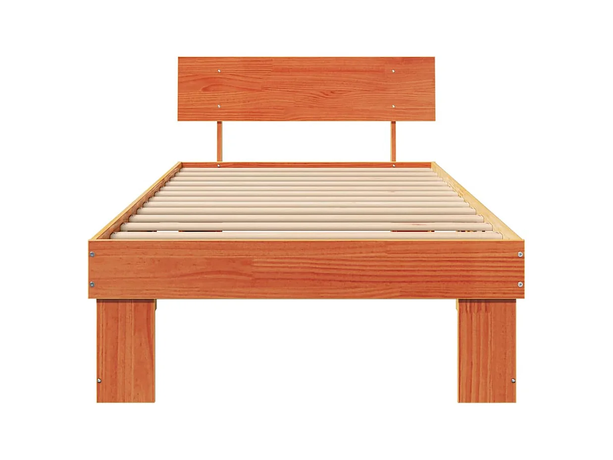 Cadre de lit Marron cire 100 x 200 cm Bois massif en pin