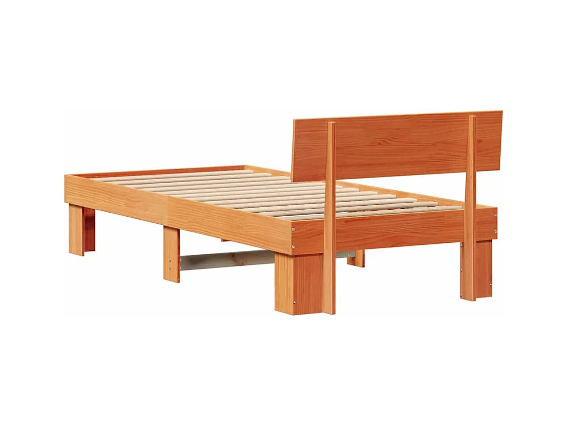 Cadre de lit Marron cire 100 x 200 cm Bois massif en pin