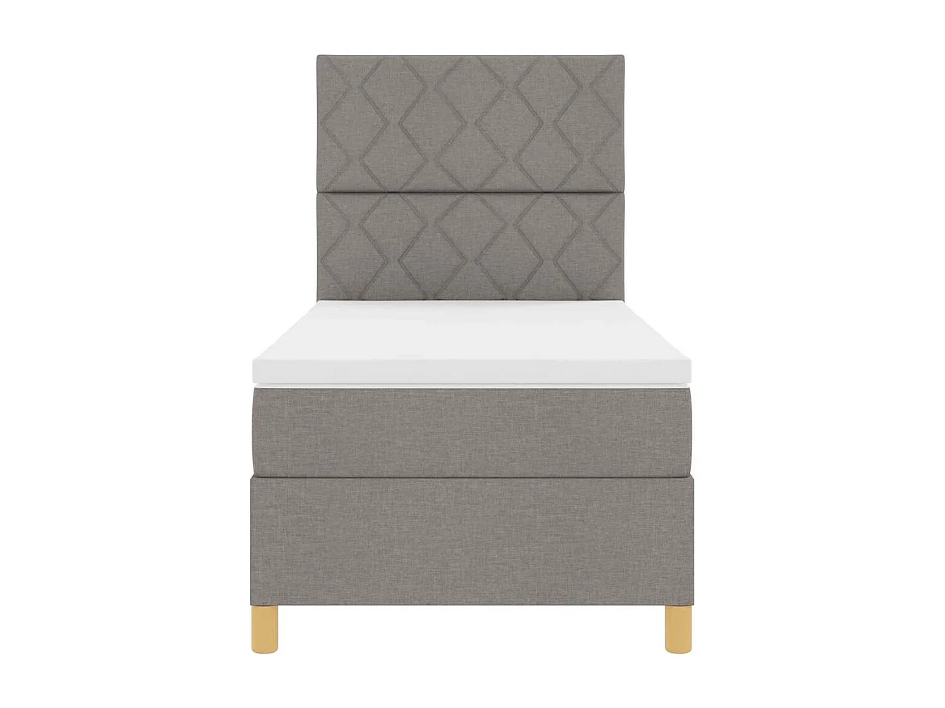 Cama tipo Box Spring con colchón Taupé 100 x 200 cm tela