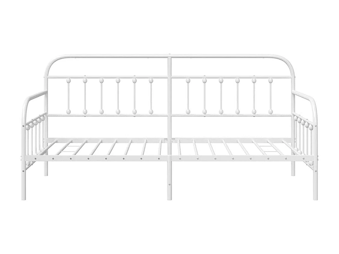 Cadre de lit de jour avec tête de lit Blanc 107 x 203 cm Acier