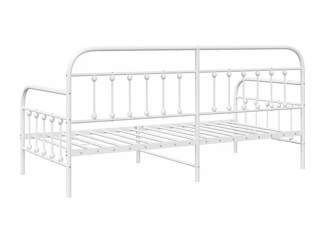 Bedframe voor een daybed met hoofdeinde Wit 107 x 203 cm Staal