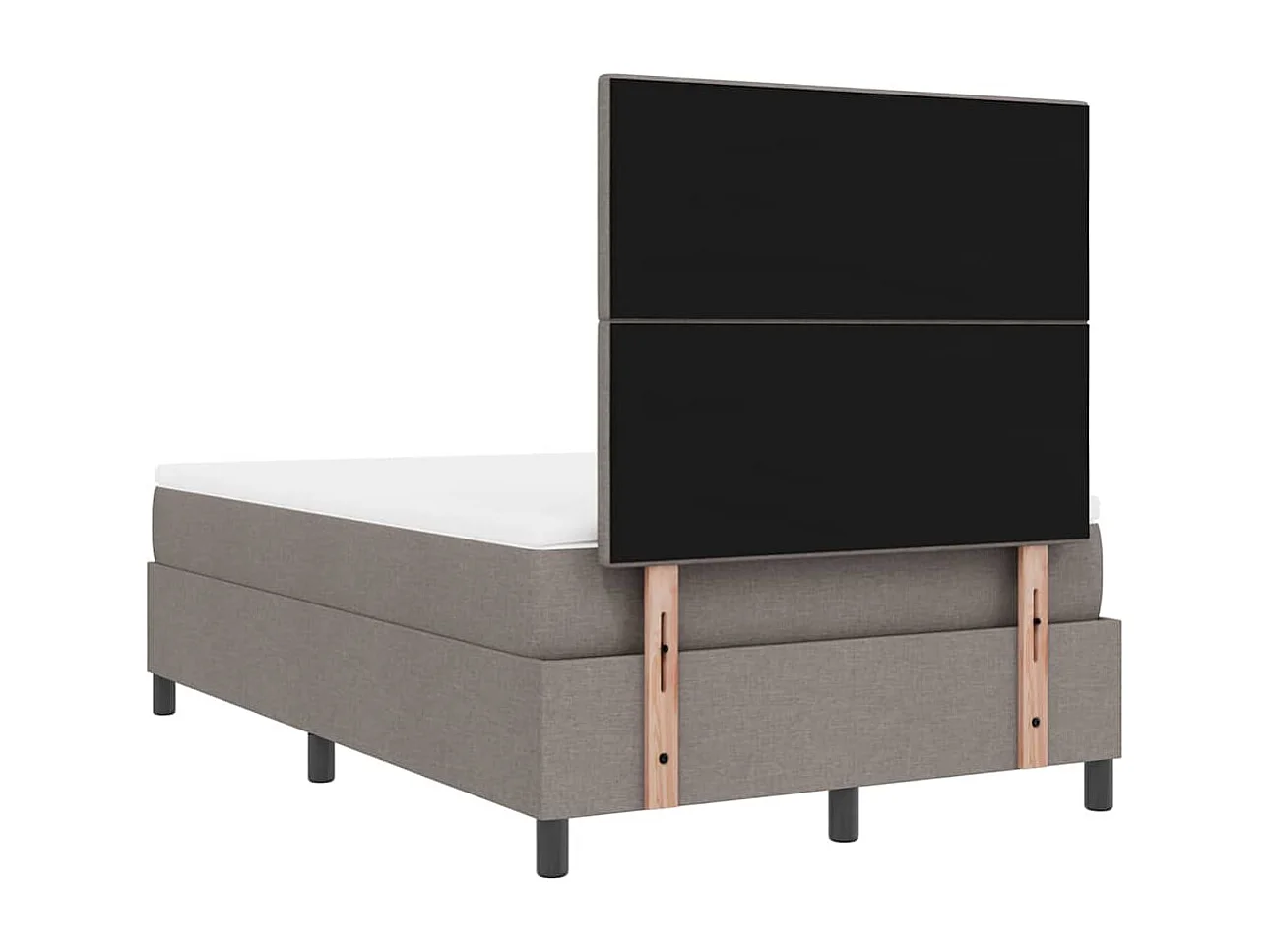 Cama tipo Box Spring con colchón Taupé 120 x 190 cm tela