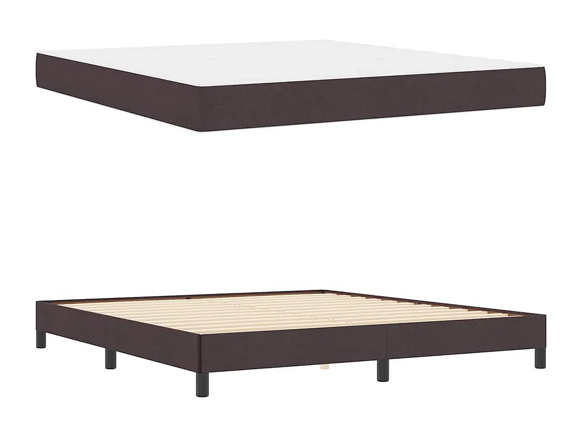 Cama tipo Box Spring Marrón oscuro 180 x 200 cm tela
