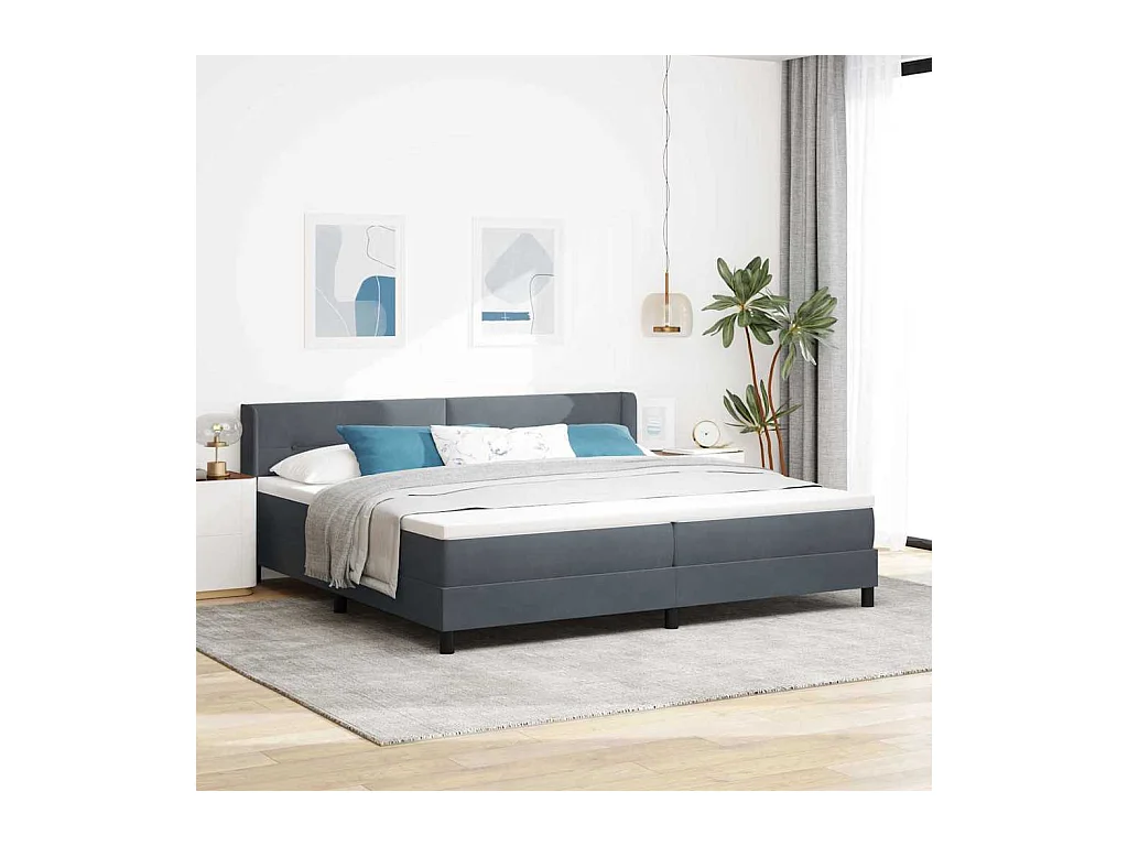 Cadre de lit avec matelas noir 100x200 cm en velours