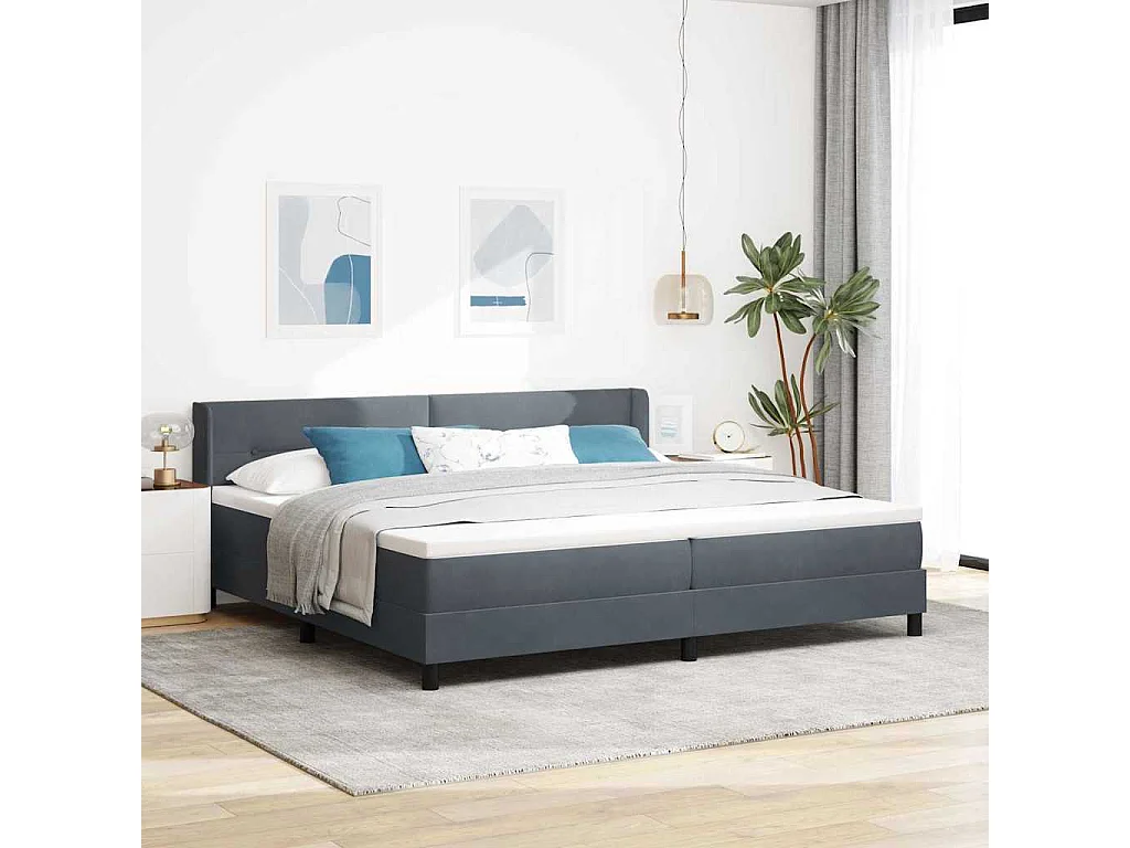 Cadre de lit avec matelas noir 100x200 cm en velours