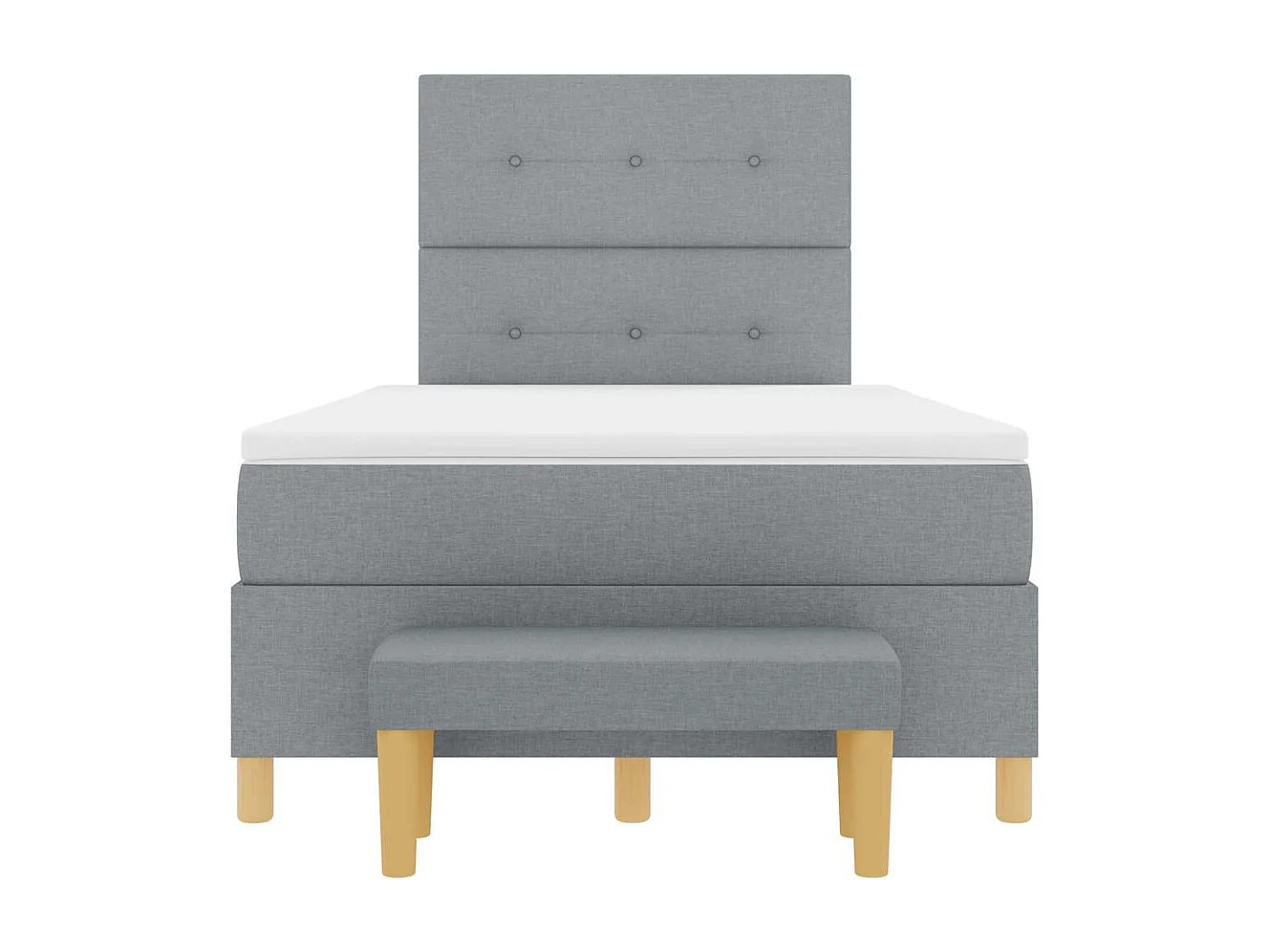 Cadre de lit avec matelas Gris clair 120 x 190 cm tissu