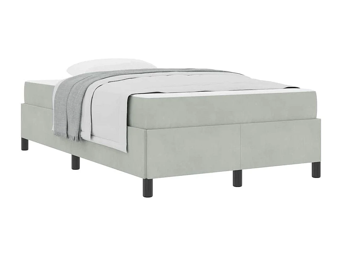 Bedframe met matras Wit en Lichtgrijs 120 x 190 cm Fluweel