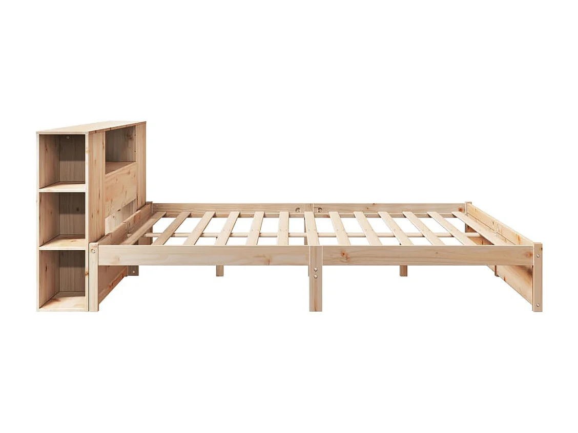 Lit bibliothèque sans matelas 180x200 cm bois massif de pin