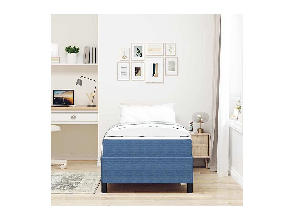 Bedframe Blauw 80 x 200 cm Katoenen stof