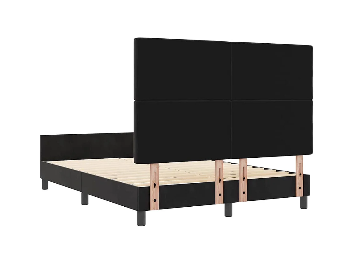Estructura de cama con cabecera Negro 140 x 190 cm Terciopelo