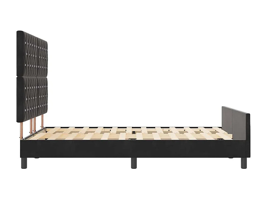 Estructura de cama con cabecera Negro 140 x 190 cm Terciopelo