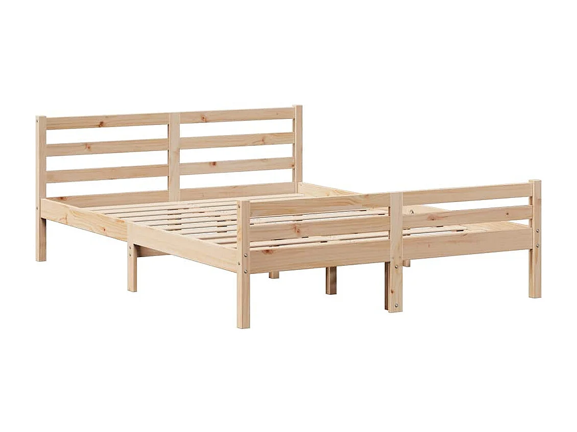 Lit bibliothèque sans matelas 160x200 cm bois massif de pin