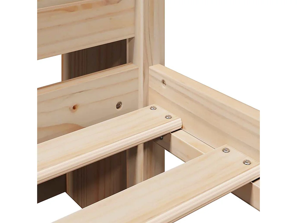 Lit bibliothèque sans matelas 160x200 cm bois massif de pin