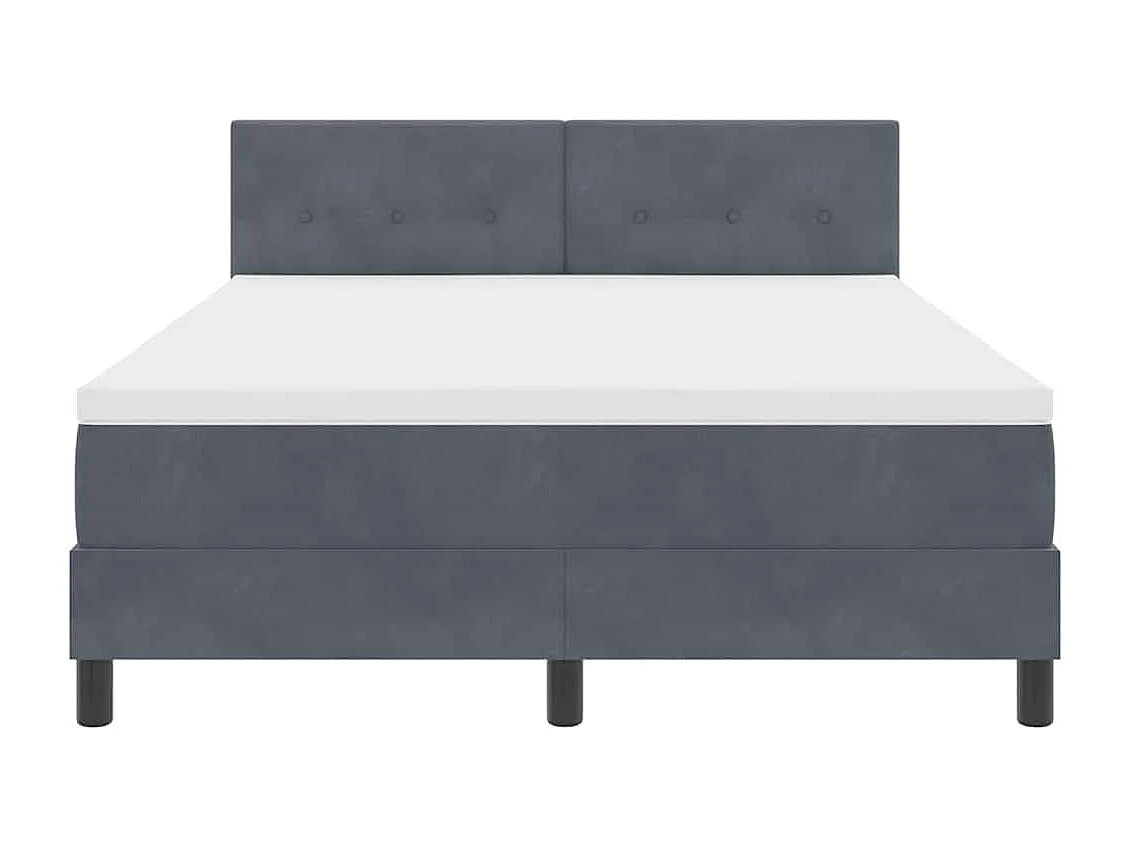 Cama con Somier y Colchón Gris oscuro 140 x 200 cm tela