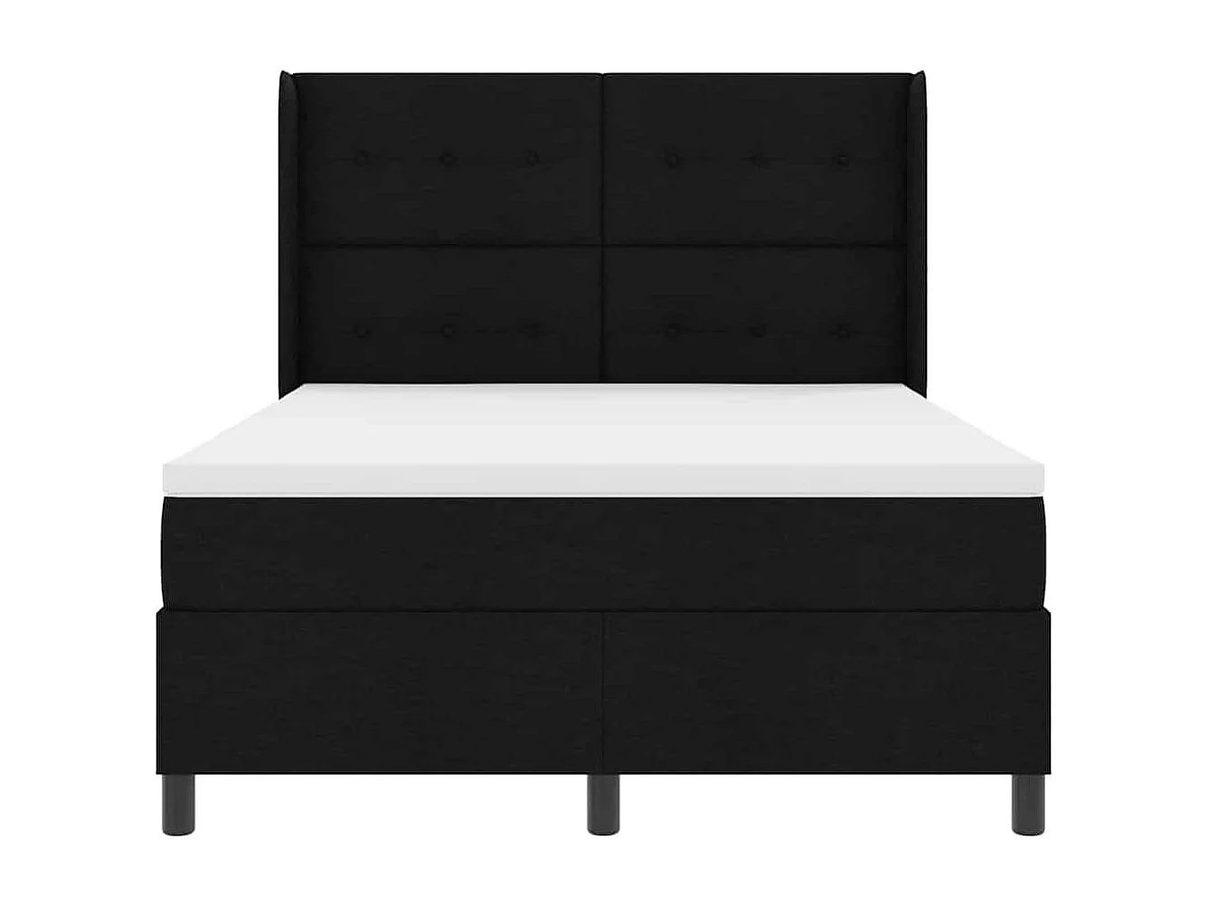 Boxspring bed met matras met hoofdeinde Zwart 160 x 200 cm Stof