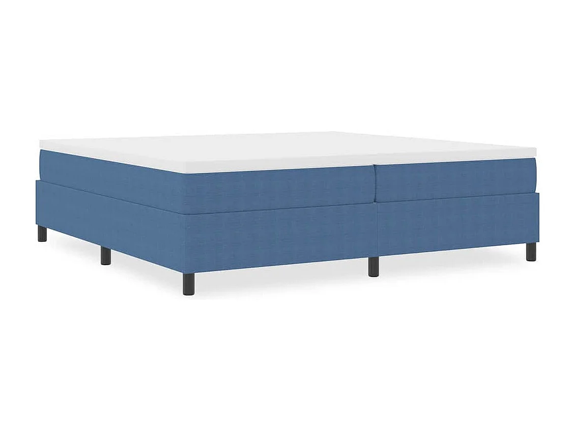 Cama tipo Box Spring Azul 200 x 200 cm Telas de pana