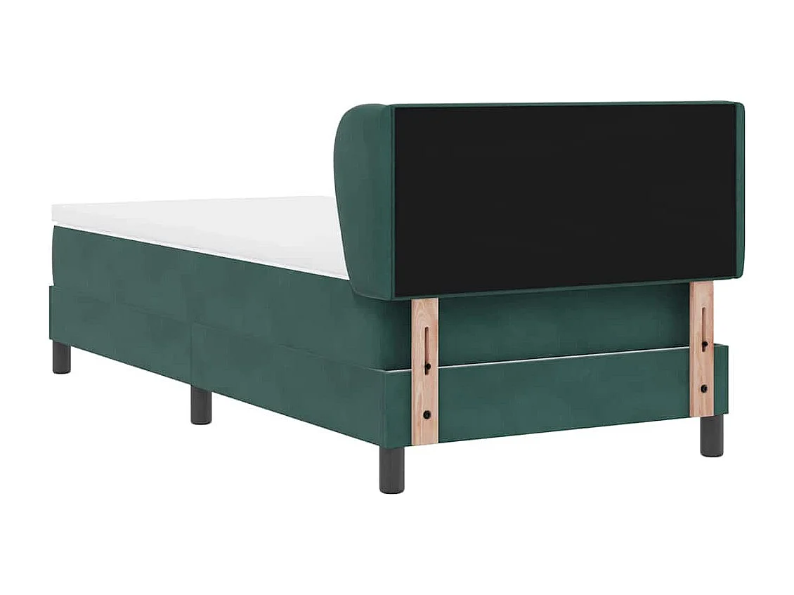 Cadre de lit avec matelas gris foncé 80x200 cm en velours