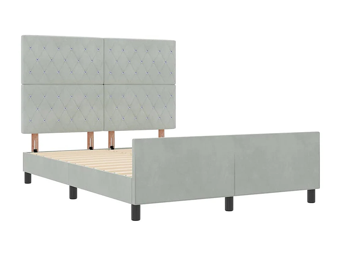 Estructura de cama Gris claro 140 x 190 cm Terciopelo