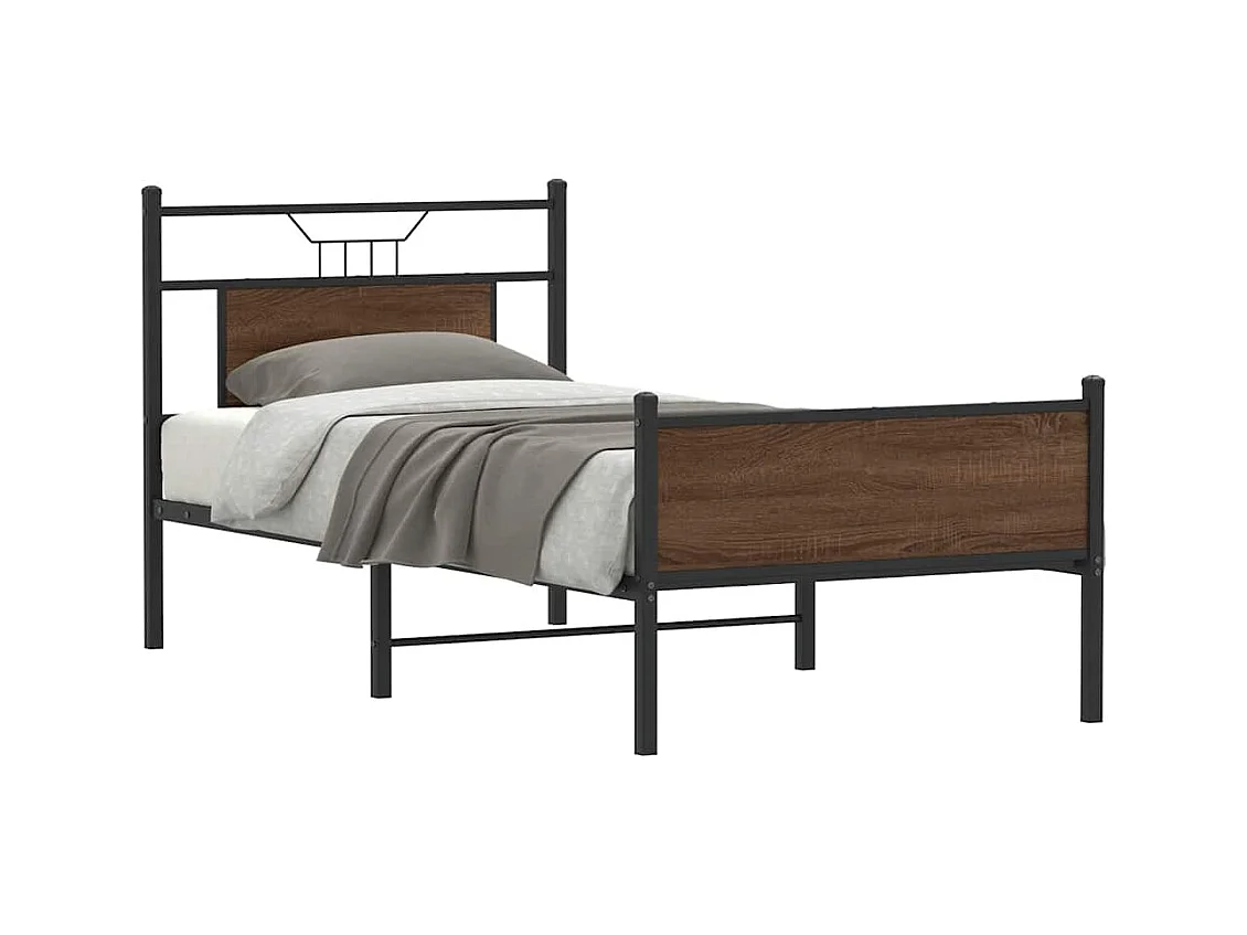 Bedframe zonder matras bewerkt hout bruin eikenkleur 90x200 cm