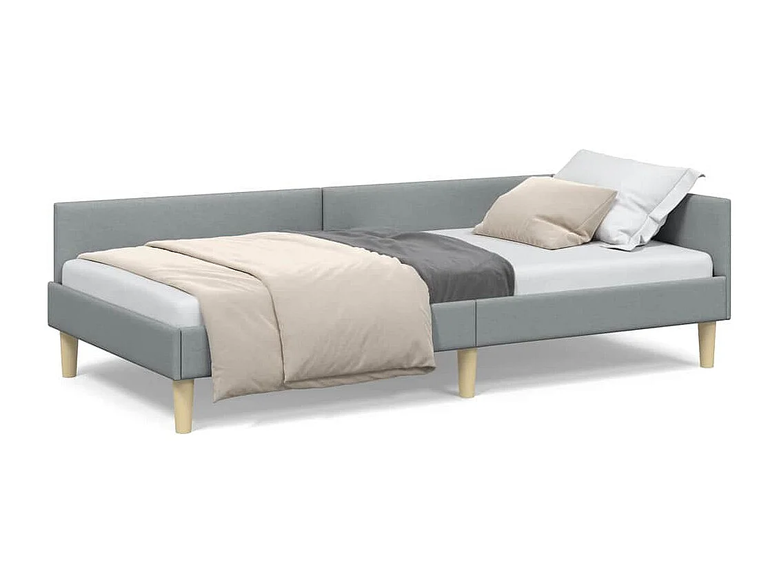 Estructura de cama en esquina Otro Gris claro 90 x 200 cm