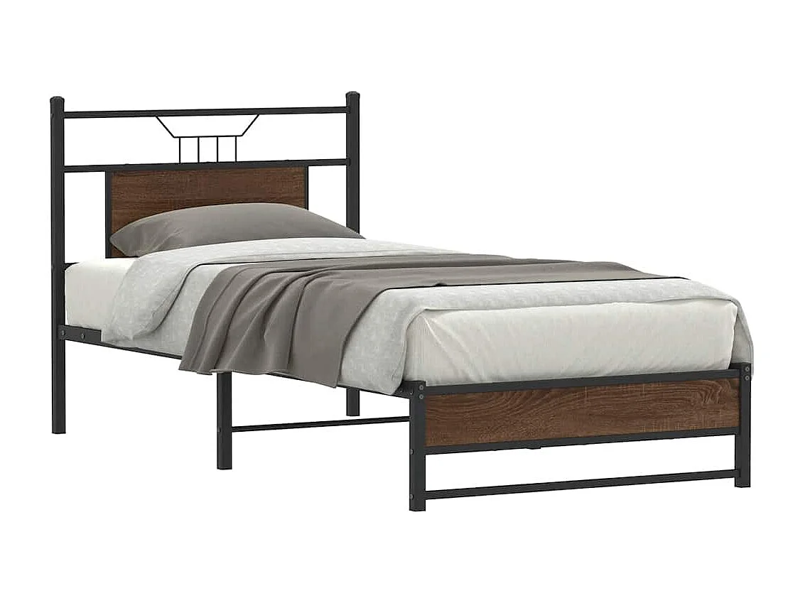 Cadre de lit sans matelas chêne marron 90x190cm bois ingénierie