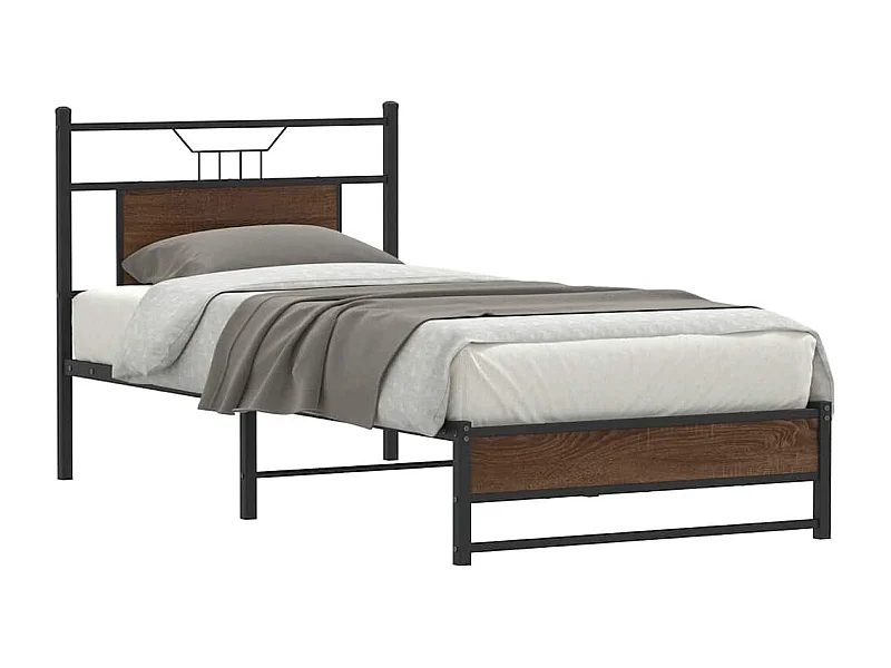 Cadre de lit sans matelas chêne marron 90x190cm bois ingénierie
