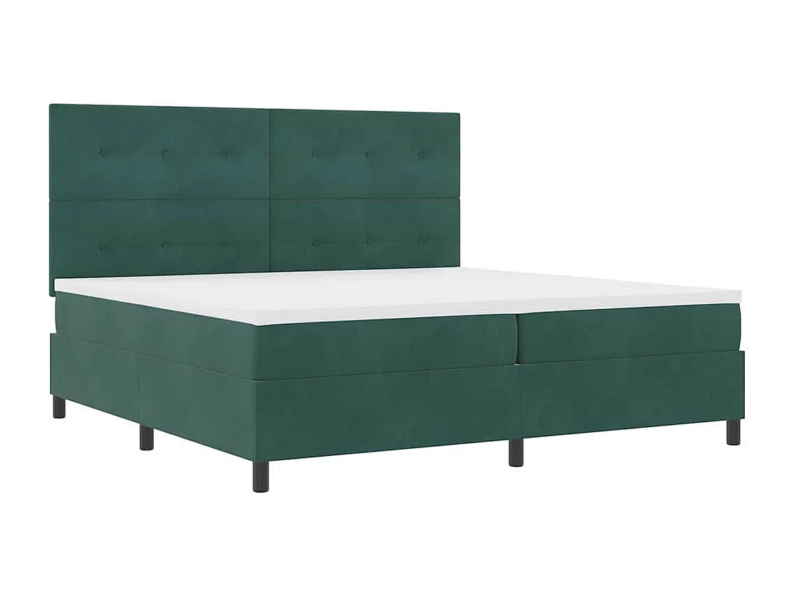 Cama tipo Box Spring Verde oscuro 200 x 200 cm Terciopelo