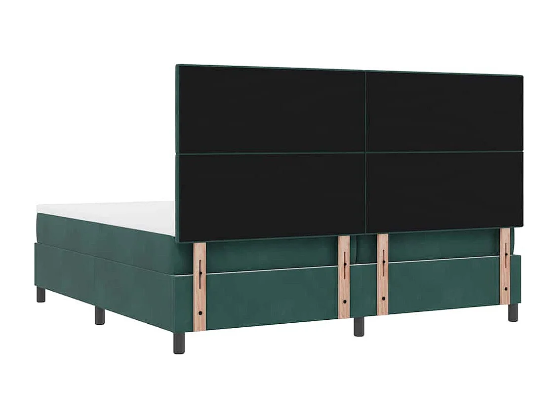 Cama tipo Box Spring Verde oscuro 200 x 200 cm Terciopelo