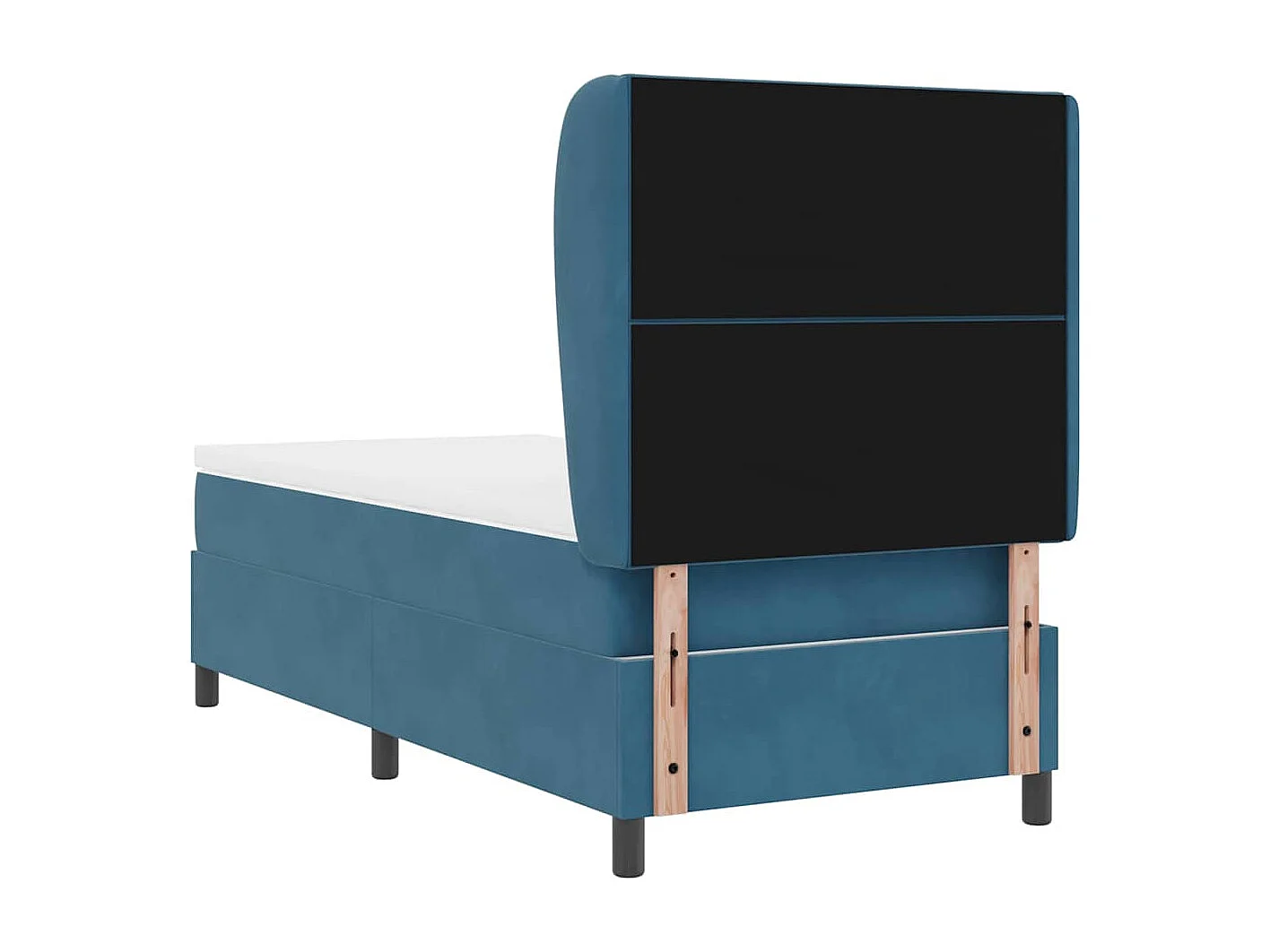 Cadre de lit avec matelas Bleu foncé 100 x 200 cm Velours
