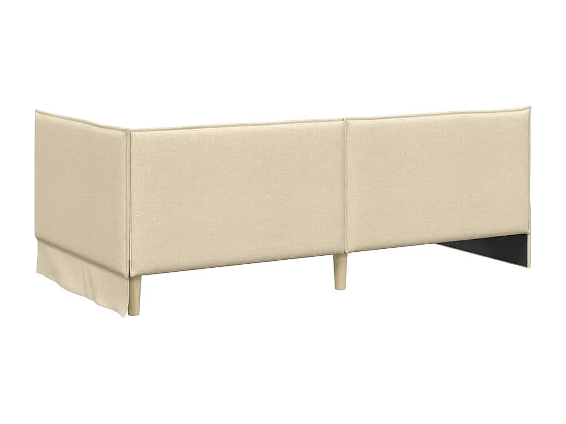 Cadre de lit d'angle avec tête de lit Crème 80 x 200 cm tissu