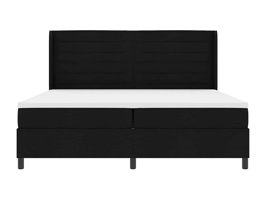 Cama tipo Box Spring con colchón Negro 200 x 200 cm tela