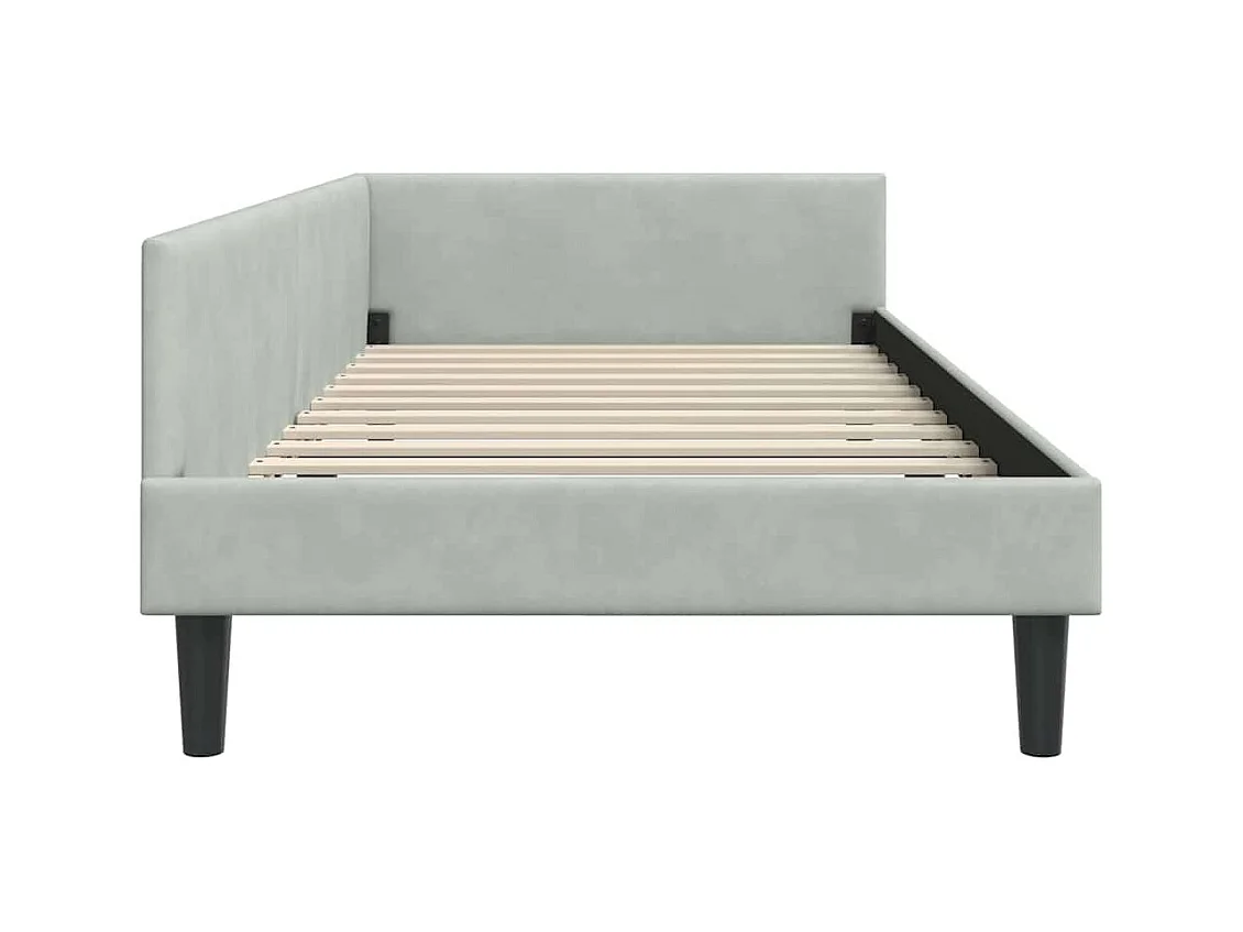 Cadre de lit d'angle avec tête de lit Gris clair 90 x 200 cm