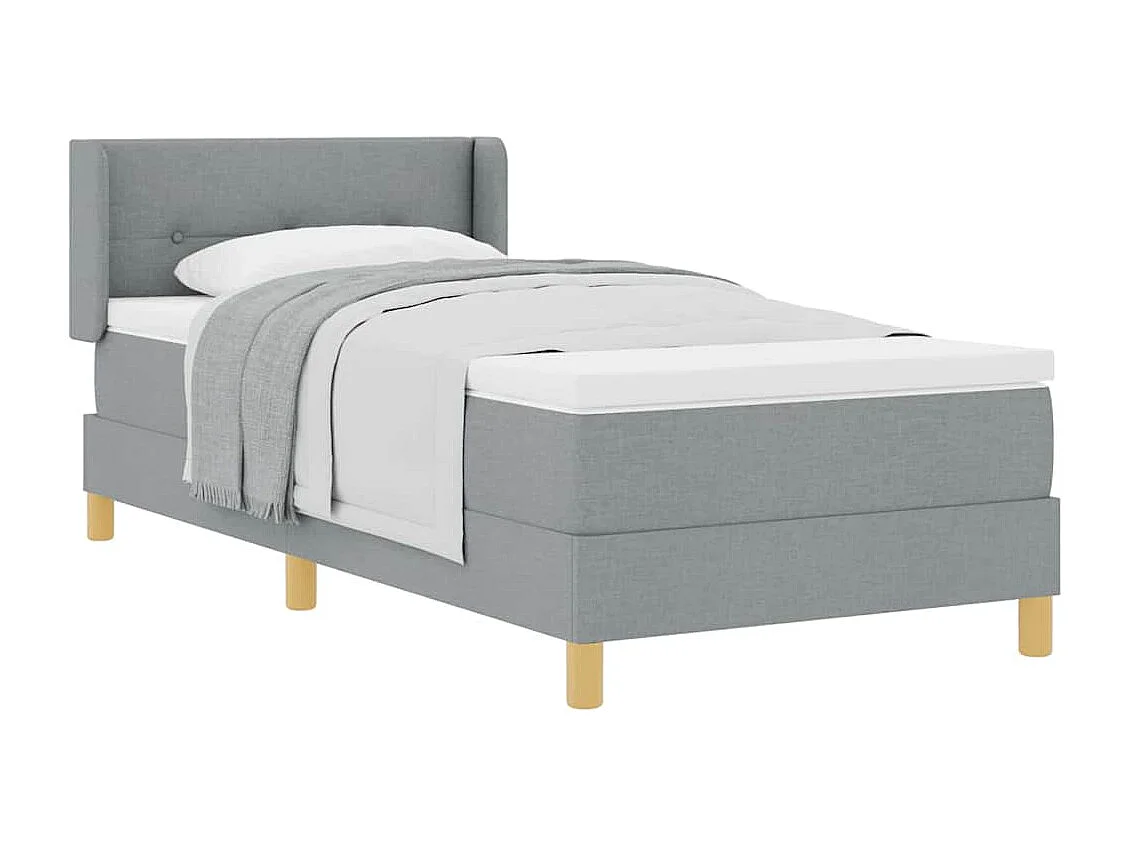 Boxspringbed met matras Lichtgrijs 100 x 200 cm Stof